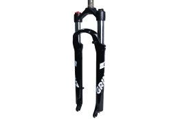 Вилка GRINZ ES 456 MLO 29"*1.1\8"ход 100мм, локаут механический, предварительное сжатие, алюминиевая, безрезьбовая, черная\белая